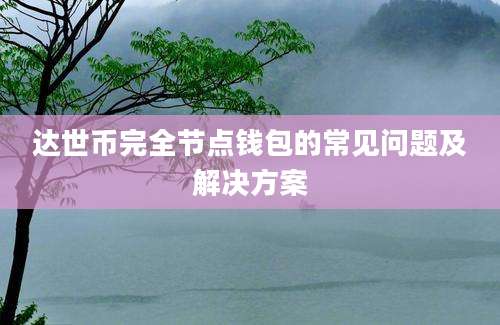 达世币完全节点钱包的常见问题及解决方案