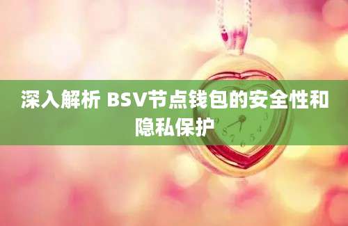 深入解析 BSV节点钱包的安全性和隐私保护