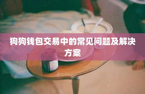 狗狗钱包交易中的常见问题及解决方案