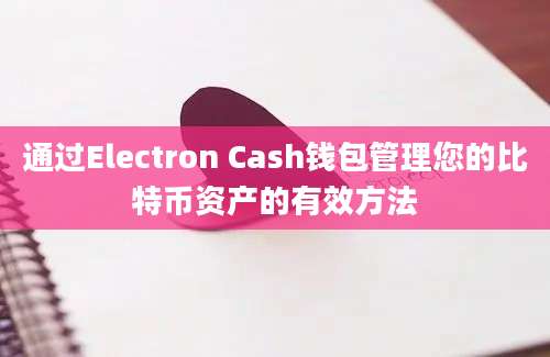 通过Electron Cash钱包管理您的比特币资产的有效方法