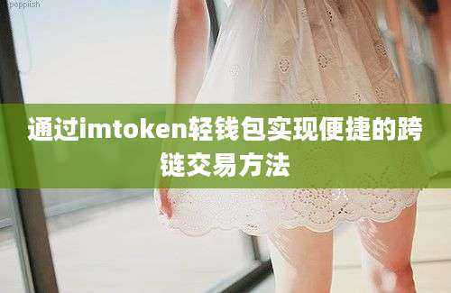 通过imtoken轻钱包实现便捷的跨链交易方法