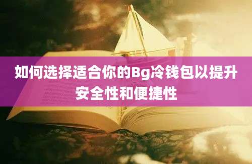 如何选择适合你的Bg冷钱包以提升安全性和便捷性