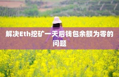 解决Eth挖矿一天后钱包余额为零的问题